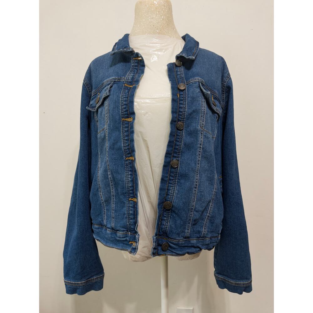 Social Standard by Sanctuary denim jacket sz XL cowgirl chic western urban cool